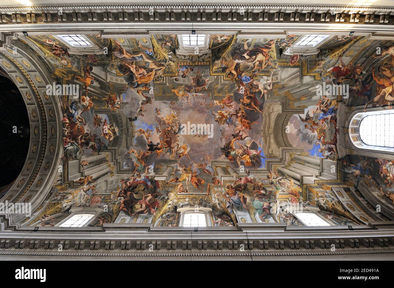Italy, Rome, church of Sant'Ignazio (St Ignatius), Gloria di Sant'Ignazio, ceiling paintings (Andrea Pozzo, 17th century) Stock Photo