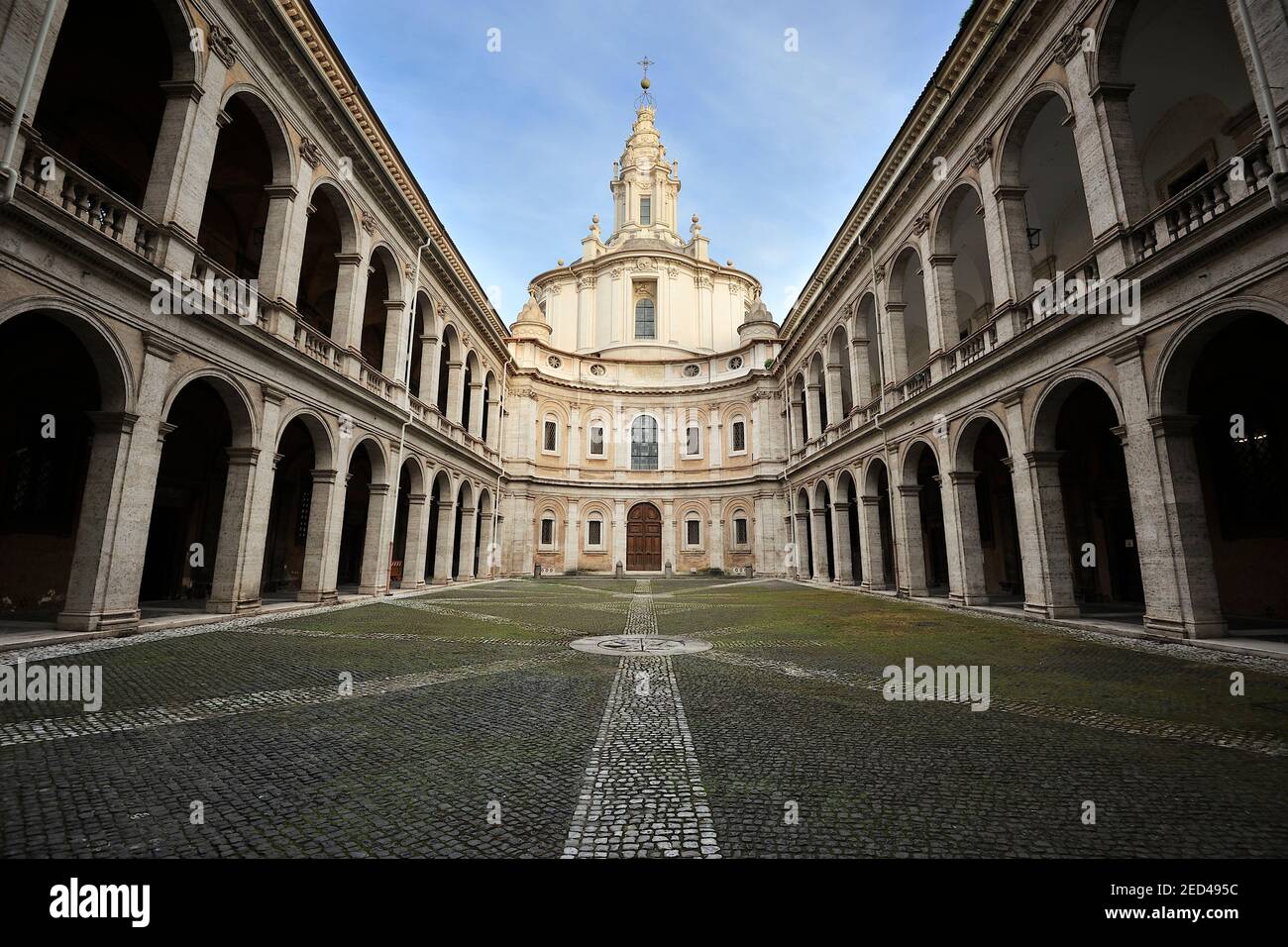 italy, rome, church of sant'ivo alla sapienza, courtyard Stock Photo