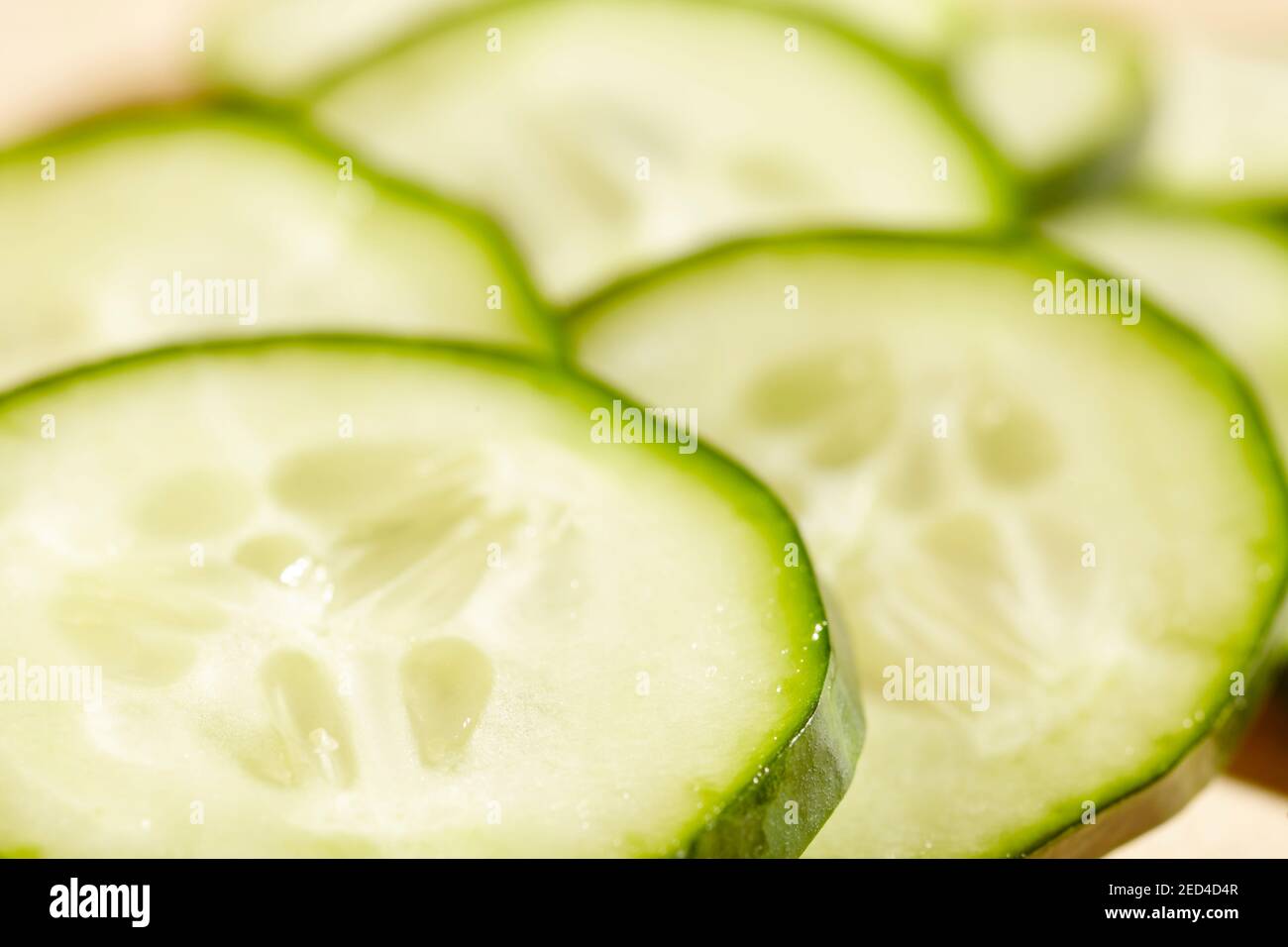 Slices of fresh cucumber Stock Photo