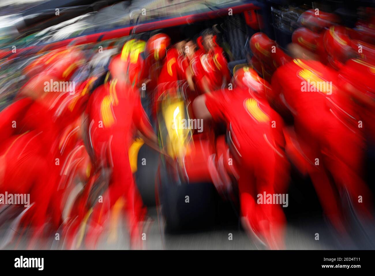 The ferrari pit crew practice pit stops hires stock photography and