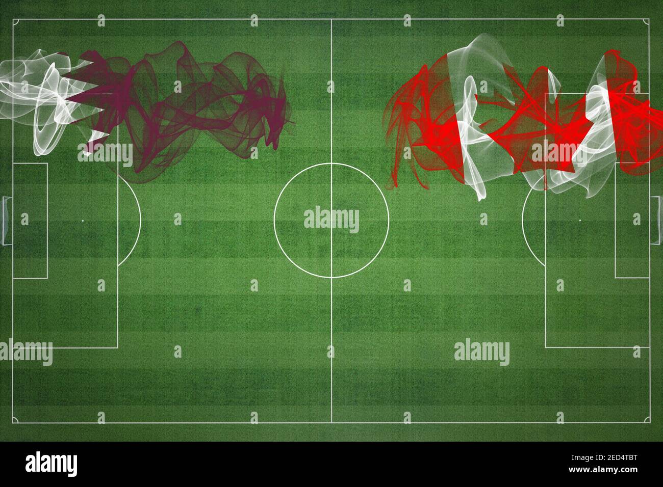 Qatar vs Canada Soccer Match, national colors, national flags, soccer