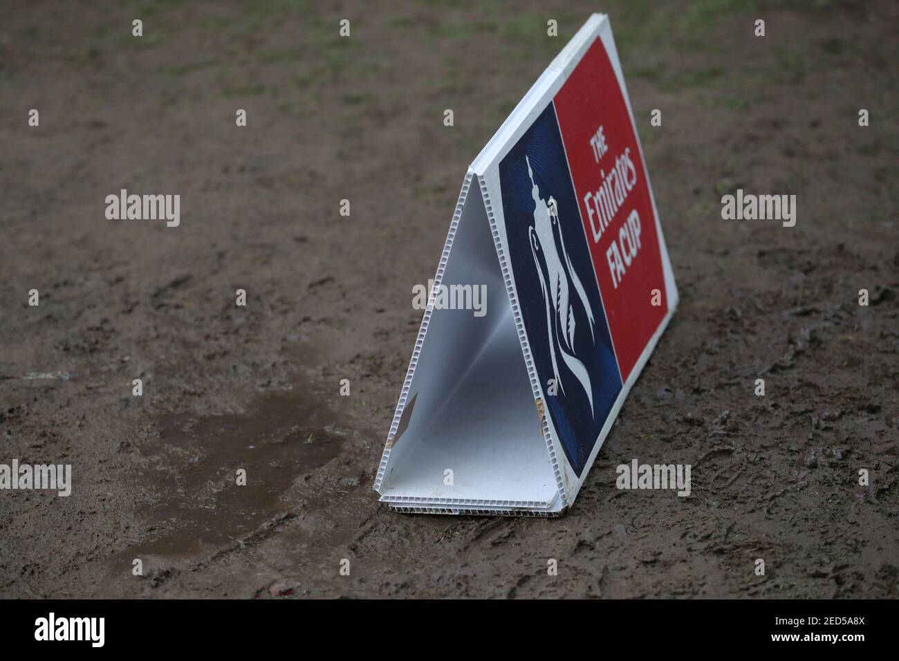 Soccer Football -  FA Cup Fourth Round - Tranmere Rovers v Manchester United - Prenton Park, Birkenhead, Britain - January 26, 2020  General view of a FA Cup sign outside the stadium  REUTERS/Scott Heppell Stock Photo