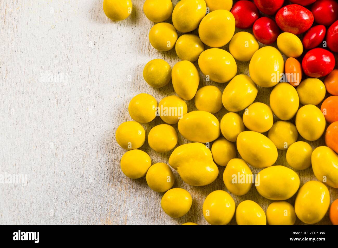 M&M's candy on the white background, colorful candy and multicolored ...