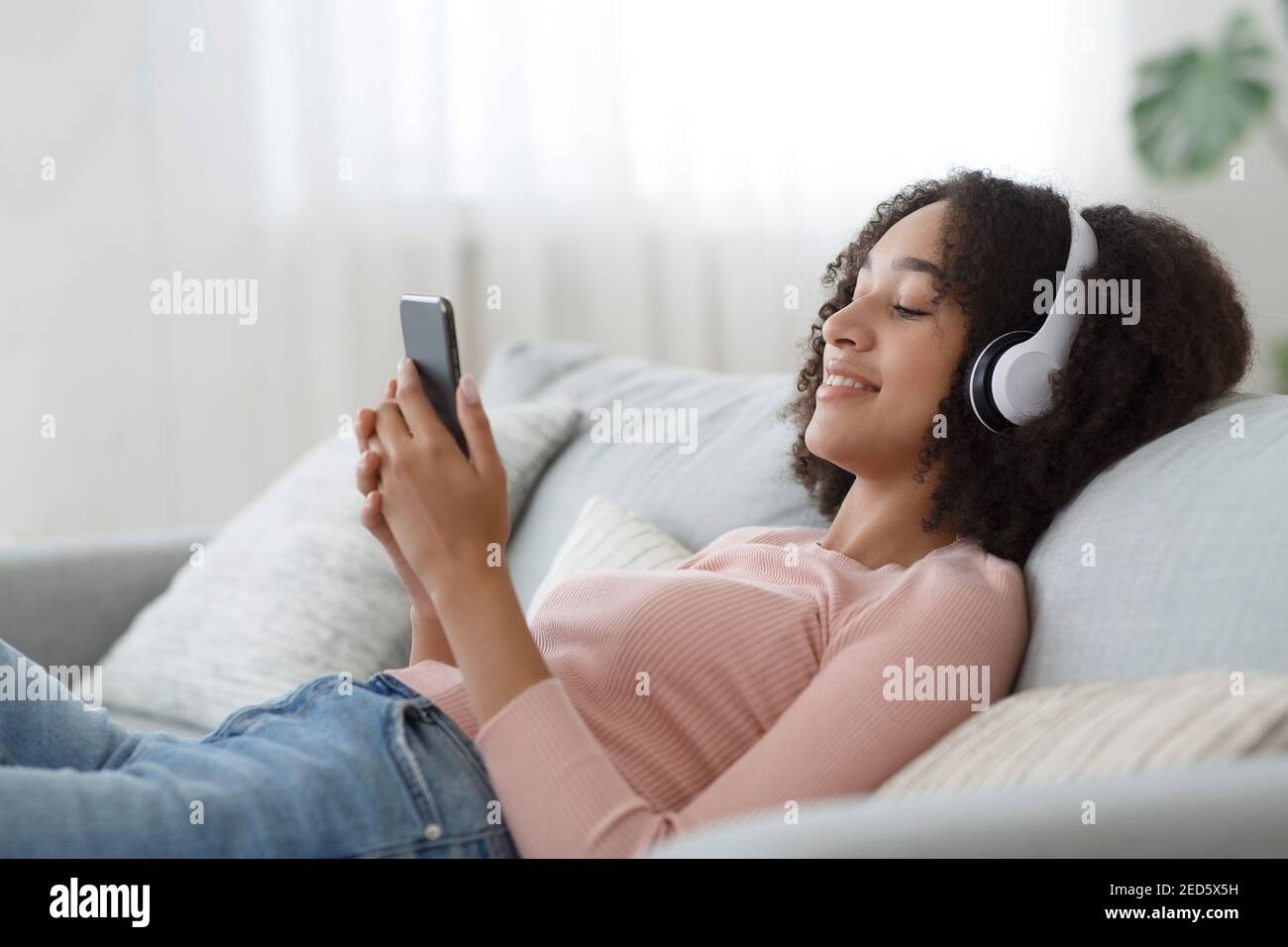 Break and relax at home in free time at weekend Stock Photo