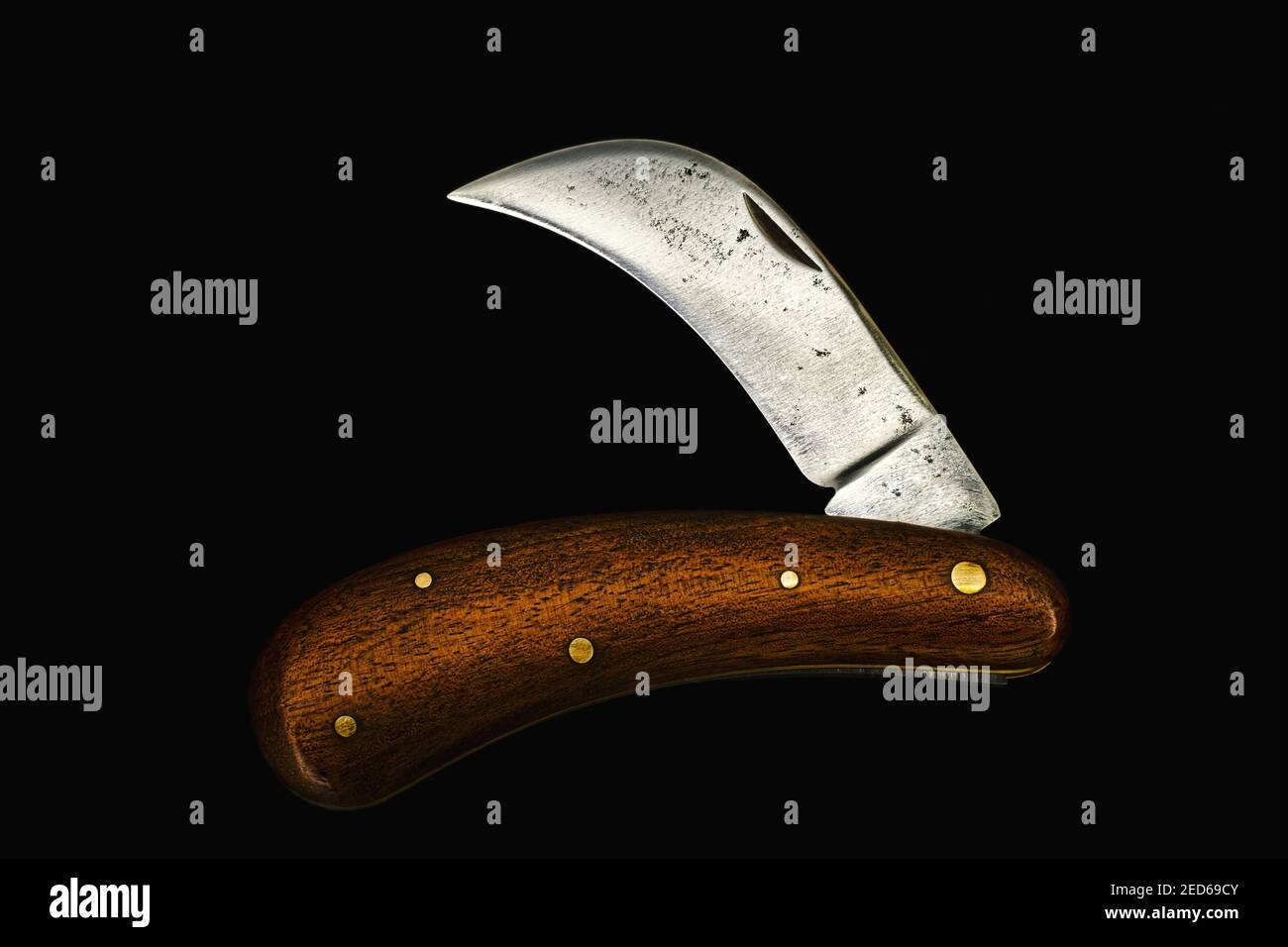 folding pruning knife with curved long blade Stock Photo Alamy