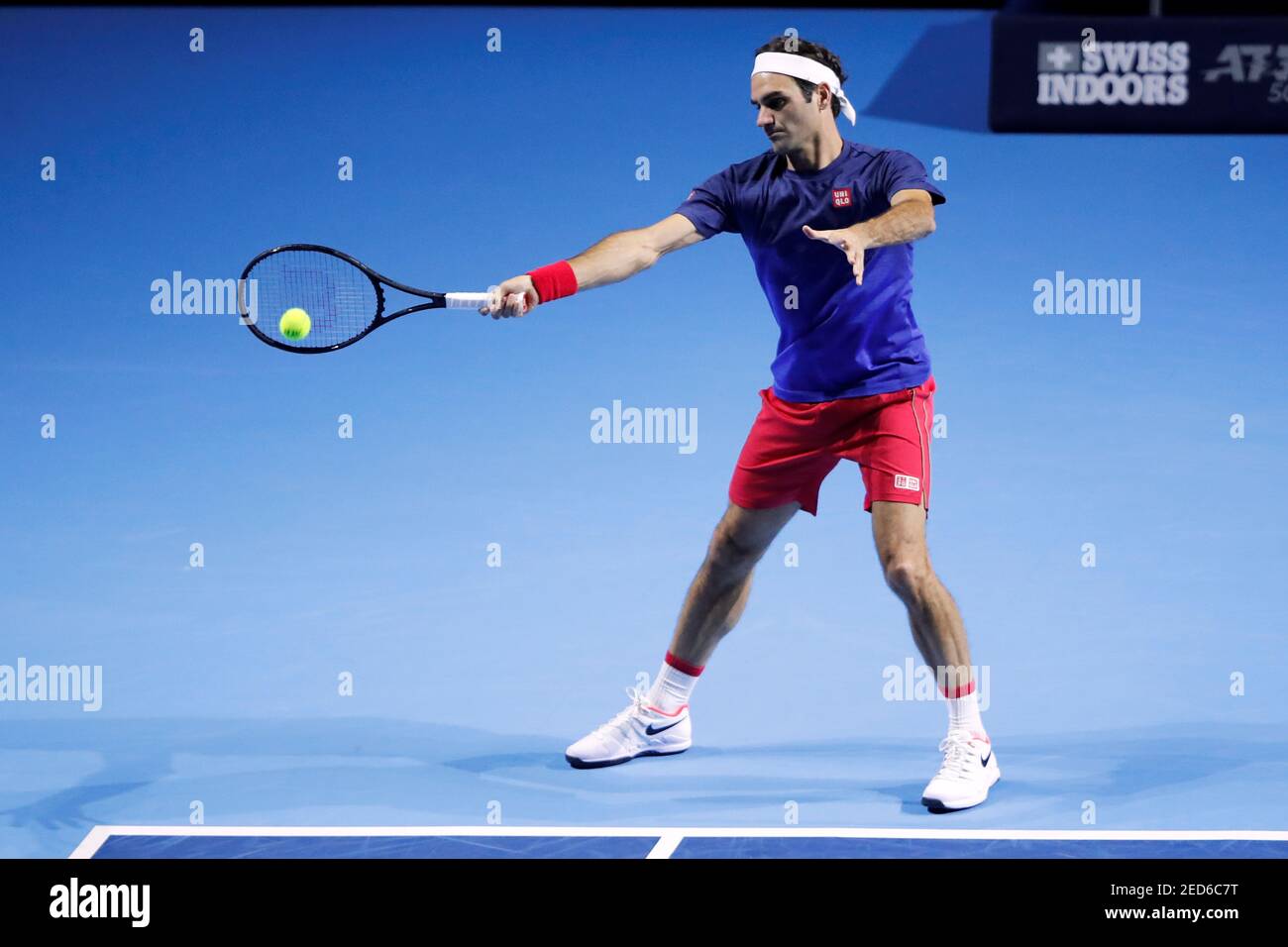 Tennis - ATP 500 - Swiss Indoors Basel - St. Jakobshalle, Basel,  Switzerland - October 25, 2019 Switzerland's Roger Federer during practice  REUTERS/Arnd Wiegmann Stock Photo - Alamy