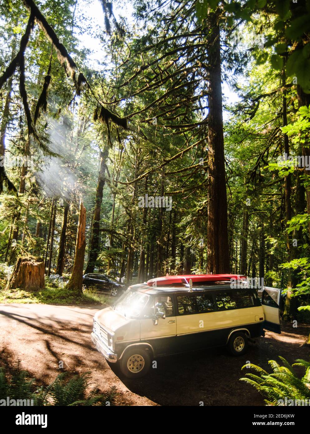 Camper Van in Olympic Penninsula National Park, Washington State, United States Stock Photo