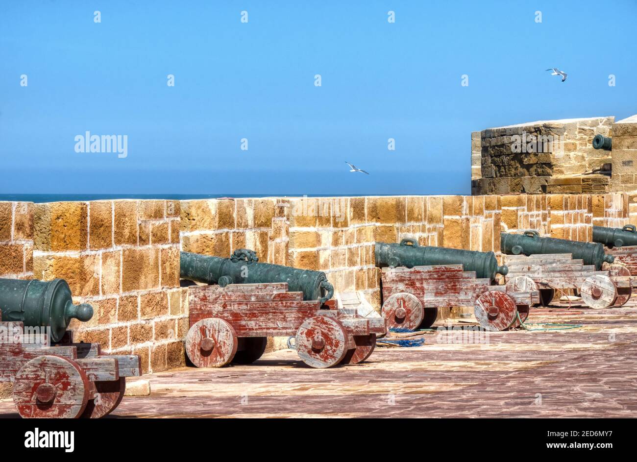 Canons in line Stock Photo