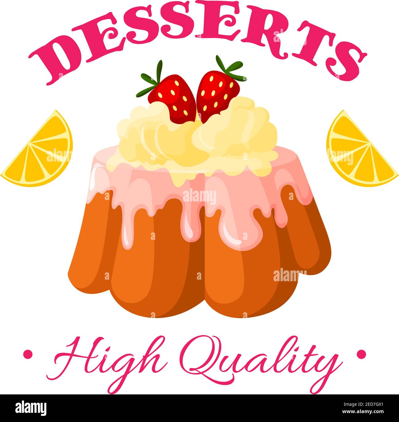 Slice of strawberry pudding cake Stock Vector Images Alamy