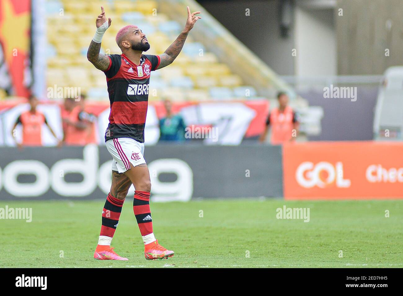 Rio De Janeiro Brazil 14th Feb 2021 Gabriel Barbosa Scored Goal During Flamengo X Corinthians Valid Match For The Brazilian Championship 2020 Held At The Maracana Stadium Located In The City Of