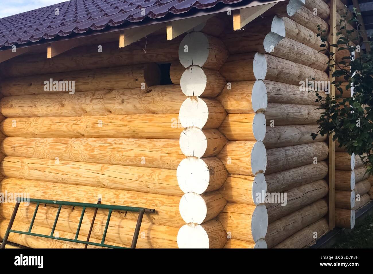 Constructed from a wooden log house, wooden house Stock Photo Alamy