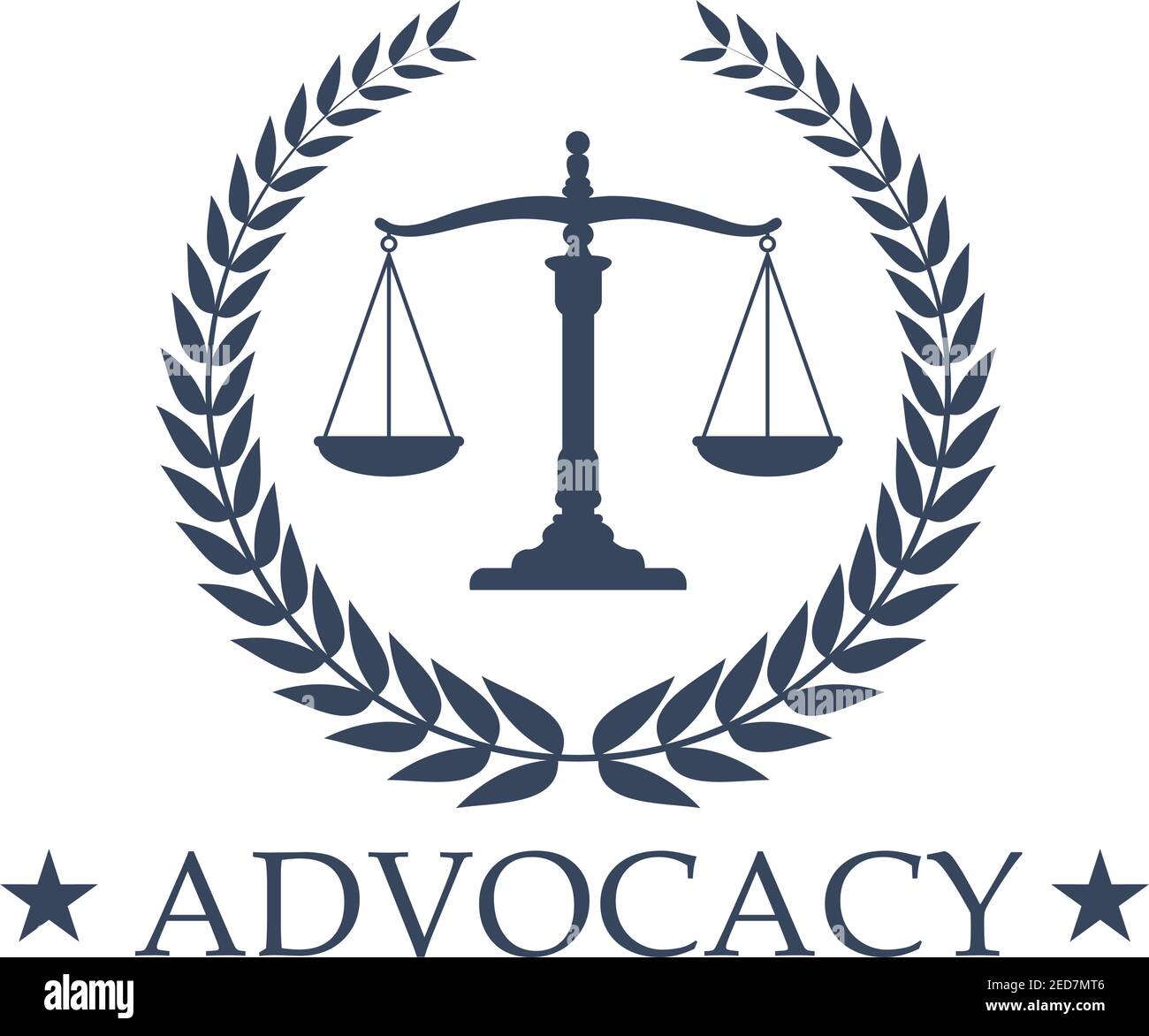 Advocacy emblem and symbol Scales of Justice for juridical or notary ...