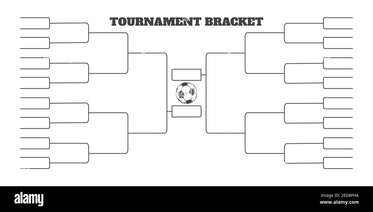 32 soccer team tournament bracket championship template flat style design vector illustration isolated on white background. Championship bracket sched Stock Vector