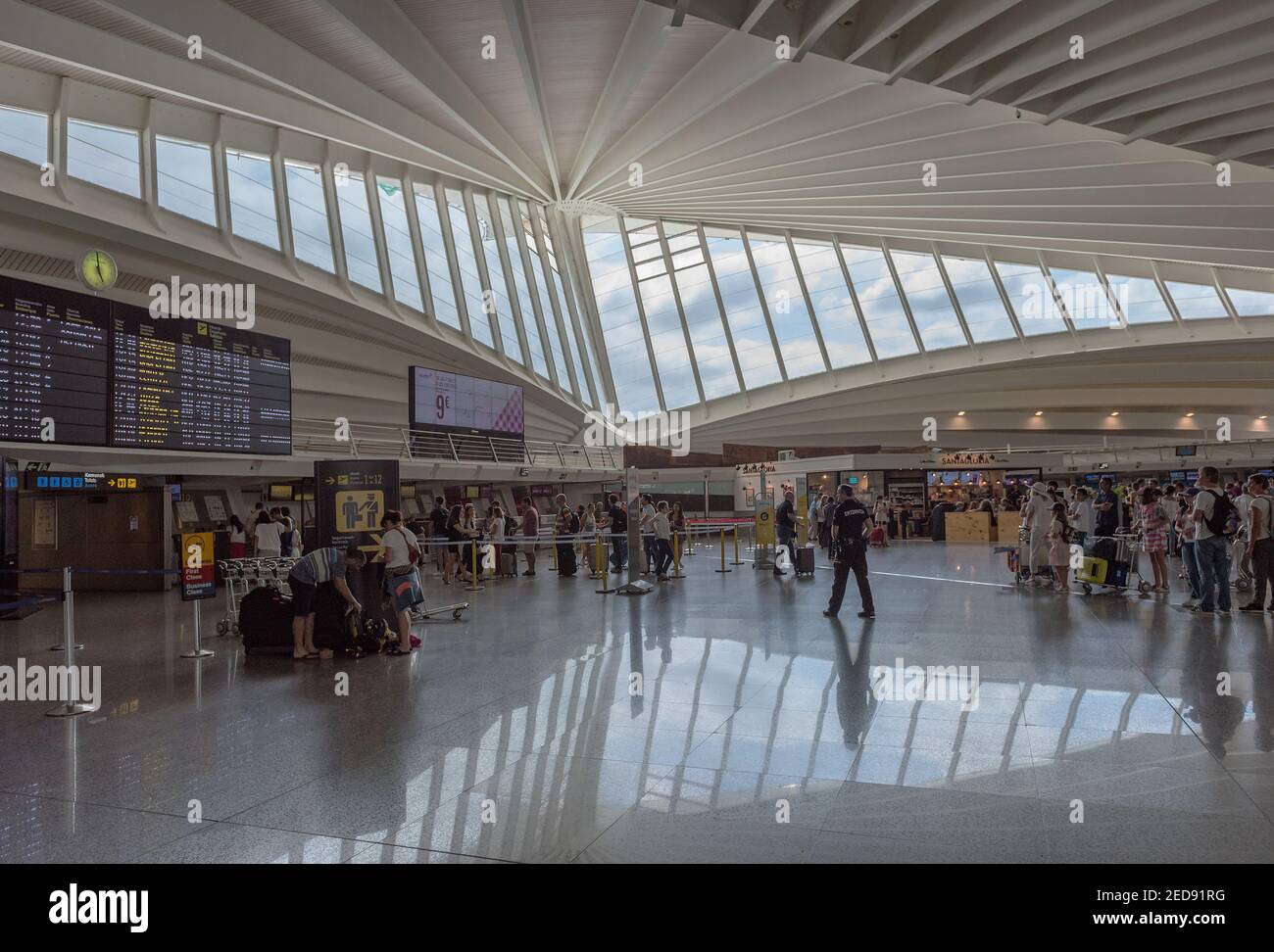 Passenger terminal at Bilbao Airport, designed by Santiago Calatrava, Spain Stock Photo