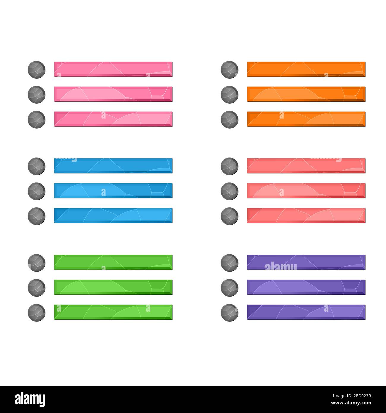 Checklist, menu. Gaming elements isolated on white background. Design ...