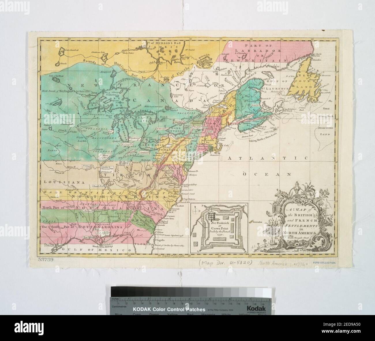 A Map of the British and French settlements in North America Stock