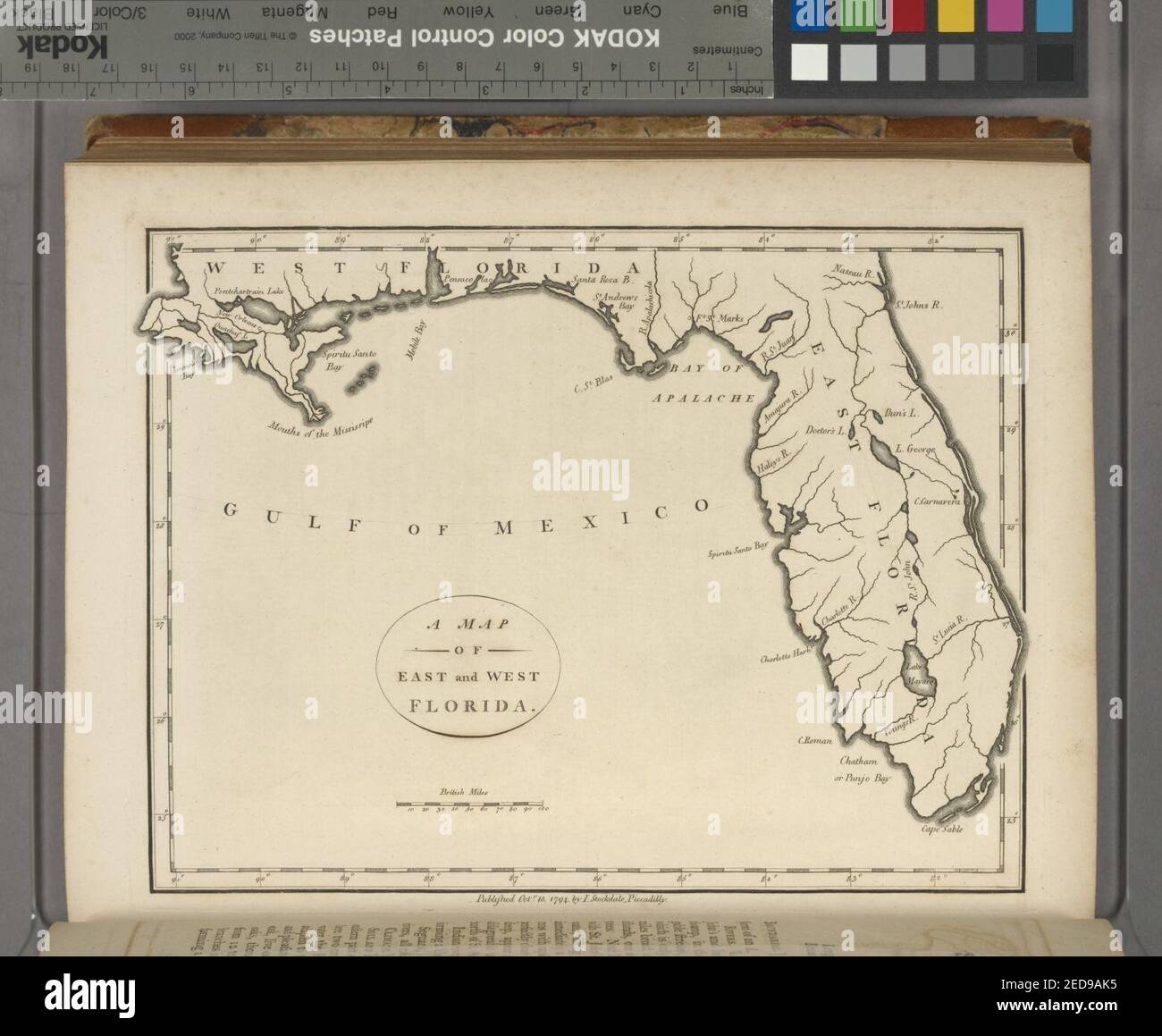 A map of the East and West Florida Stock Photo - Alamy