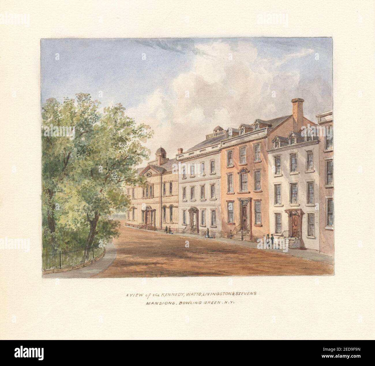 A view of the Kennedy, Watts, Livingston & Stevens mansions, Bowling