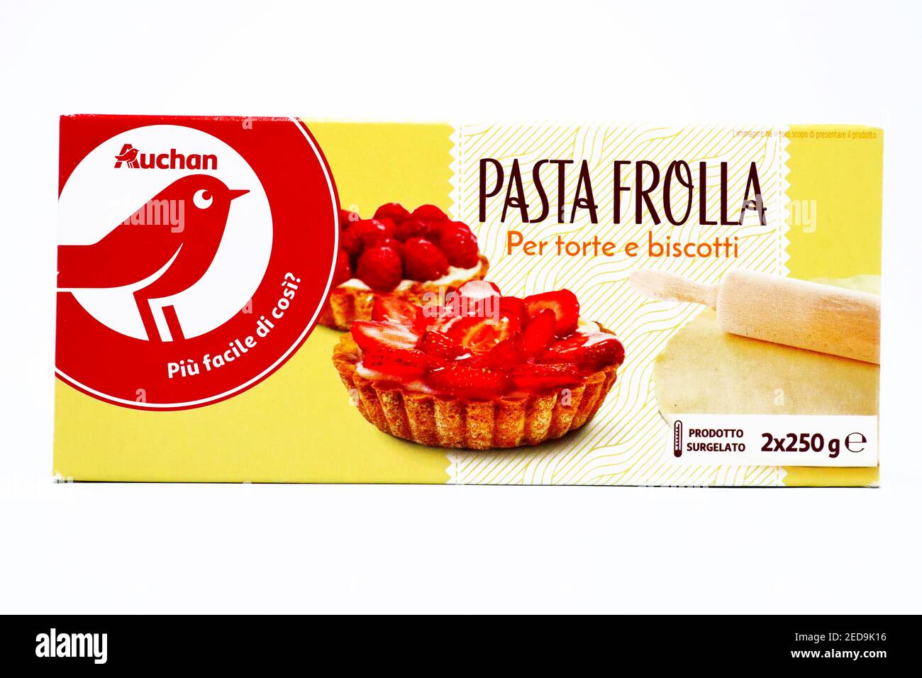 Shortcrust pastry for Cakes and Cookies sold by Auchan Supermarket chain Stock Photo