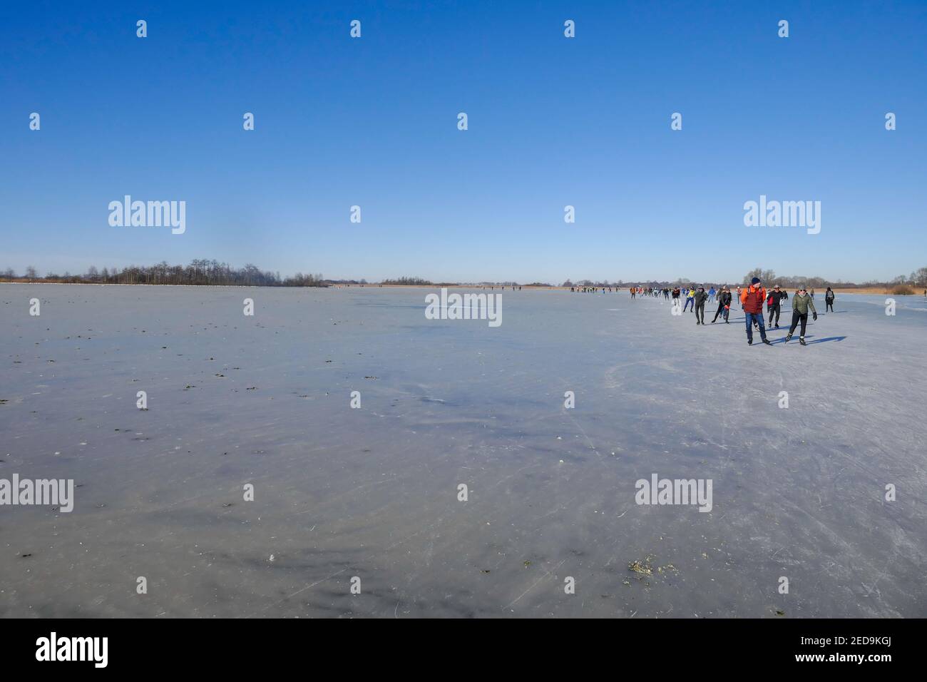 ice skating at the Beulakerwijde in Holland Stock Photo