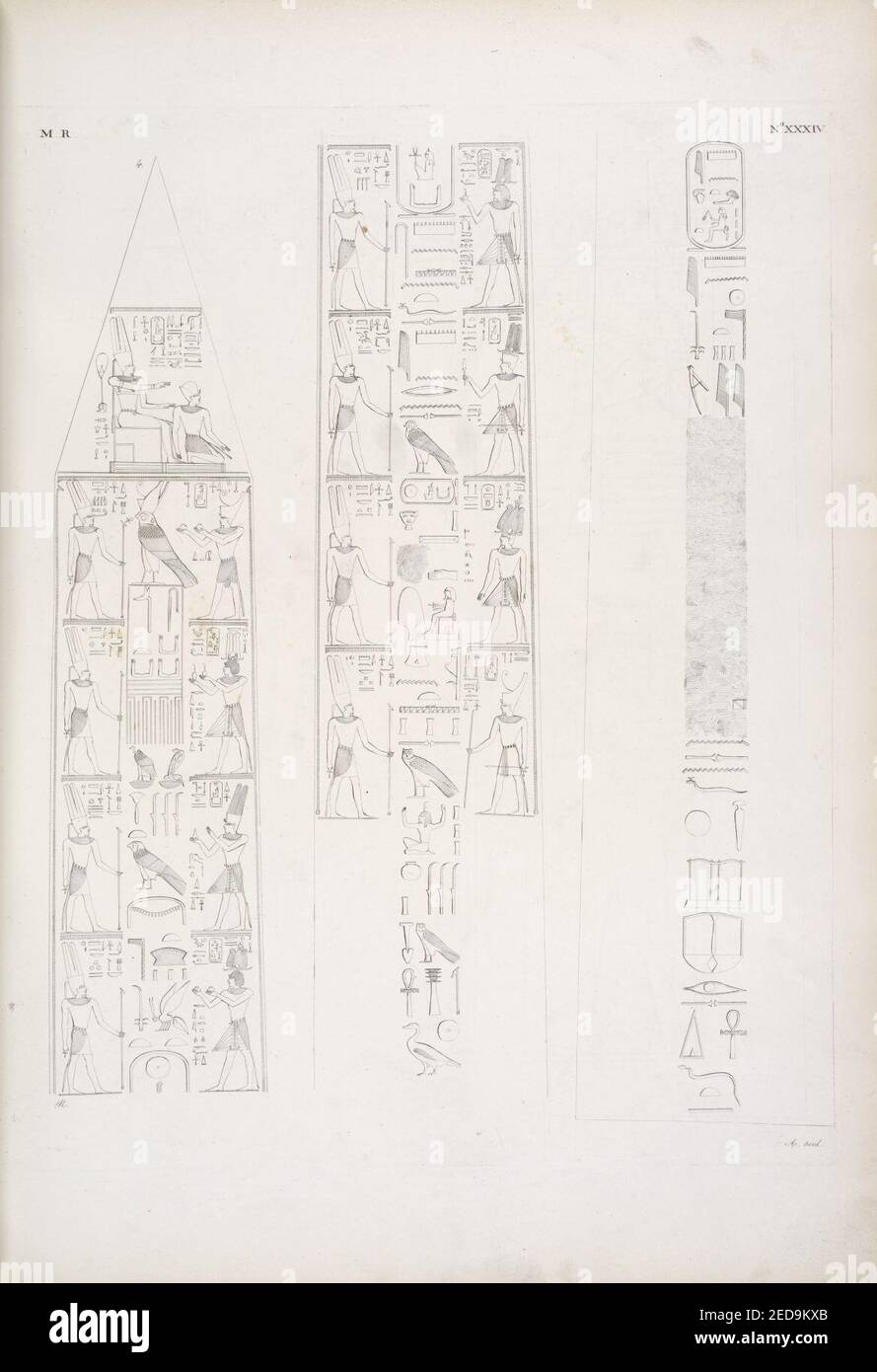 Altre due facce del grande obelisco di Karnac (Karnak), della regina Amense (Hatshepsut) Stock Photo