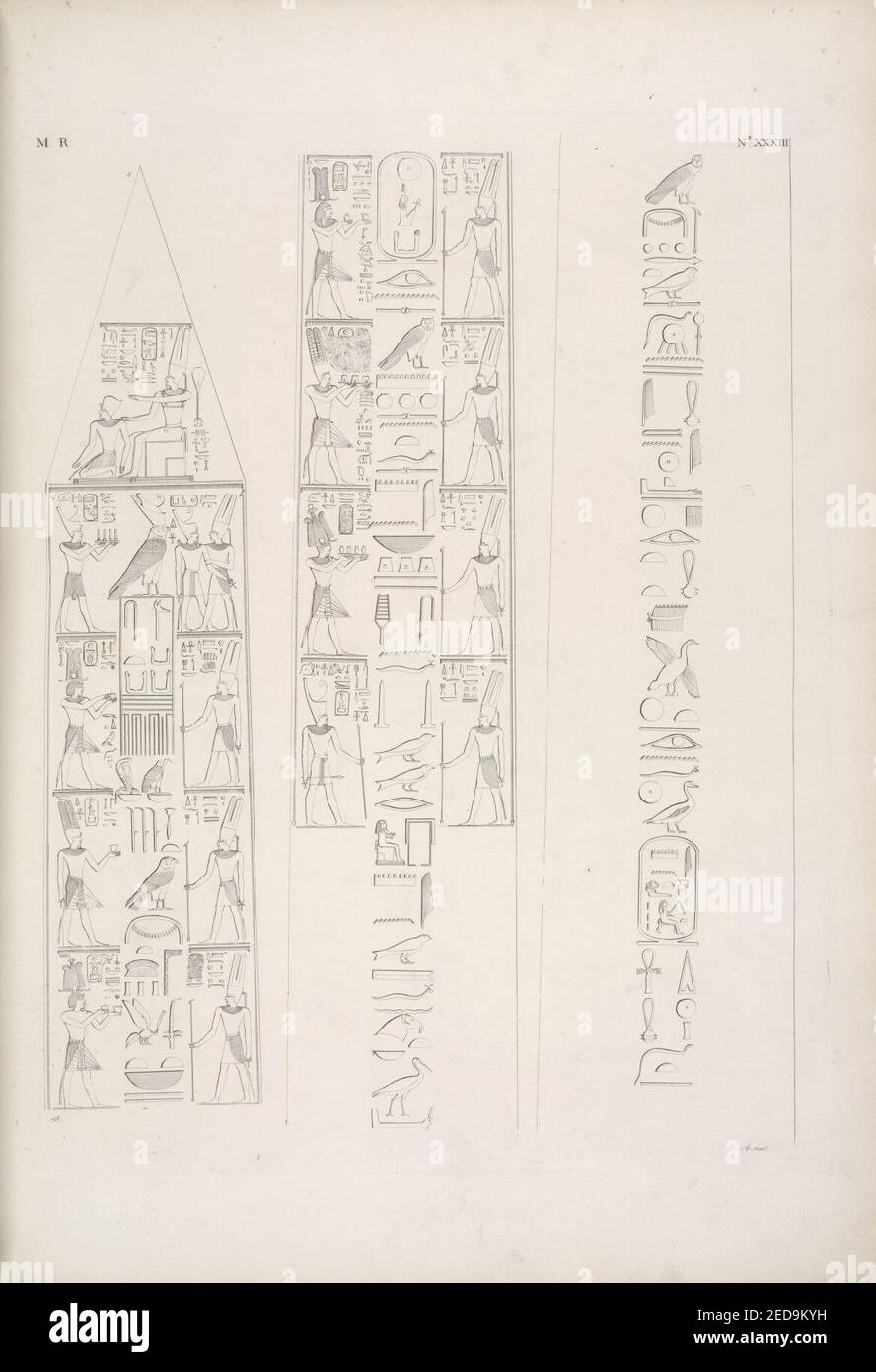 Altre due facce del grande obelisco di Karnac (Karnak), della regina Amense (Hatshepsut) Stock Photo