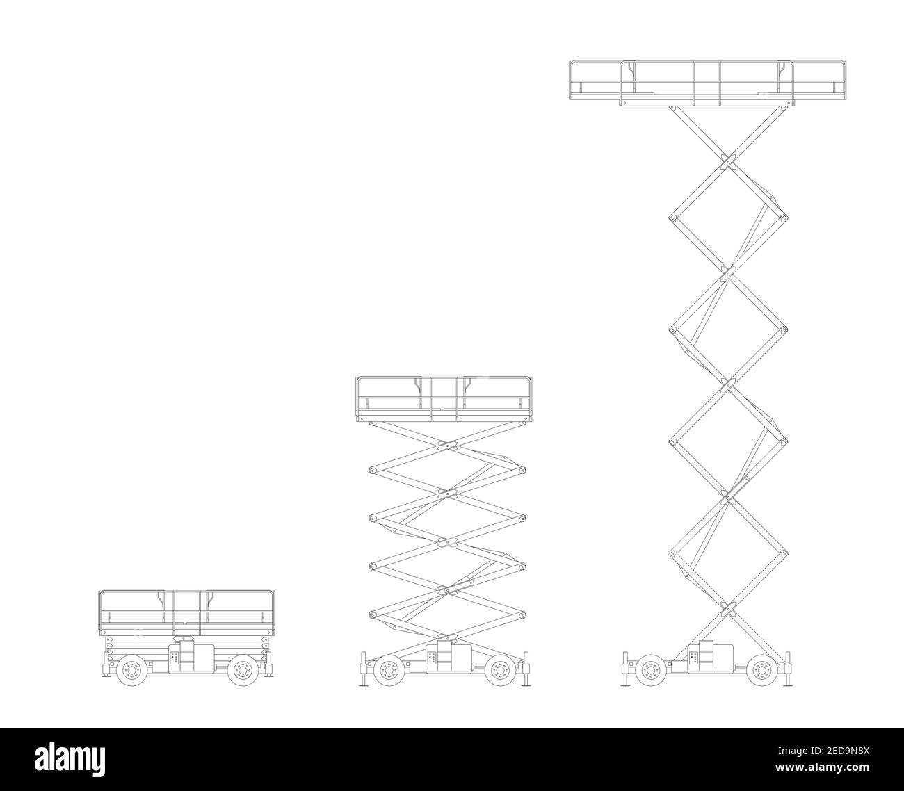 Lifting platform scissors Stock Vector