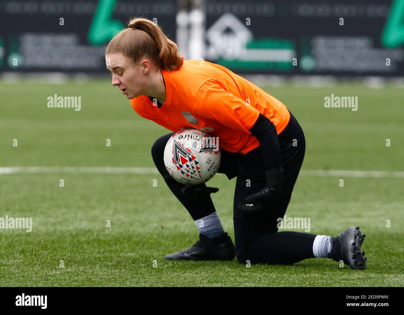 Bromley, United Kingdom. 14th Feb, 2021. BROMLEY, UNITED KINGDOM FEBRUARY14 : Faye Hazleton of London Bees during FA Women's Championship between Crystal Palace Women and London Bees Women at Hayes Lane Stadium, Bromley, UK on 14th January 2021 Credit: Action Foto Sport/Alamy Live News Stock Photo