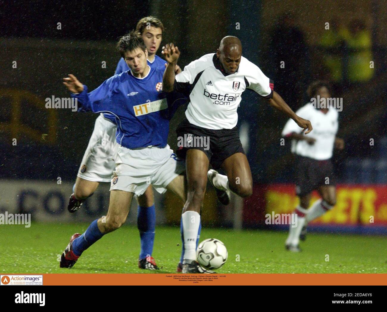 Football Uefa Cup 2nd Round 2nd Leg Fulham V Dinamo Zagreb 14 11 02 Fulham S Luis Boa Morte And Zagreb S Jasmin Agic In Action Mandatory Credit Action Images John Sibley Livepic Stock Photo Alamy Football Uefa Cup 2nd Round 2nd Leg Fulham V Dinamo Zagreb 14 11 02 Fulham S Luis Boa Morte And Zagreb S Jasmin Agic In Action Mandatory Credit Action Images John Sibley Livepic Stock Photo Alamy