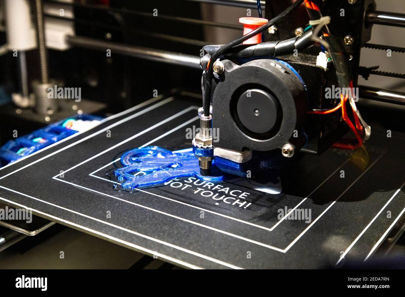 3D printer printing a plastic doorstop Stock Photo