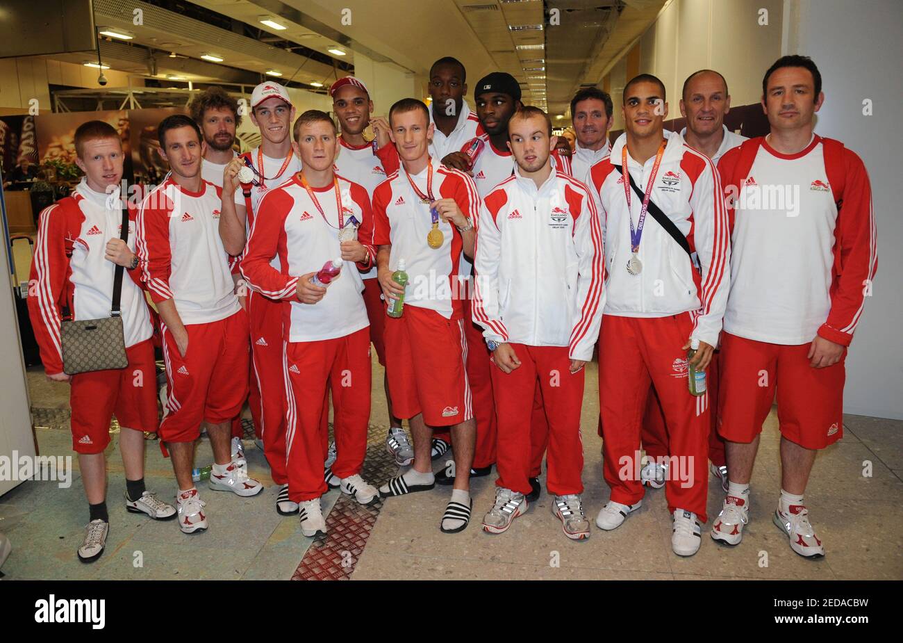 Commonwealth Games - England Boxing Team Arrive Back From Delhi - Heathrow - 15/10/10  England's Boxing Team on their arrival at Heathrow Airport  Mandatory Credit: Action Images / Henry Browne  Livepic Stock Photo