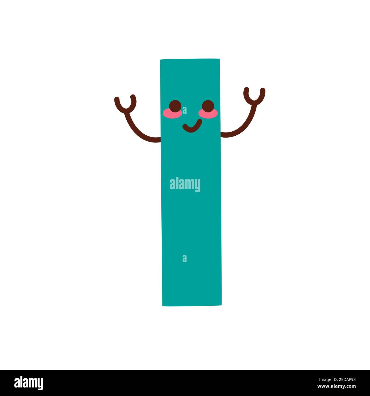 Letter I. Funny character with cute face. Design for kids room, poster ...