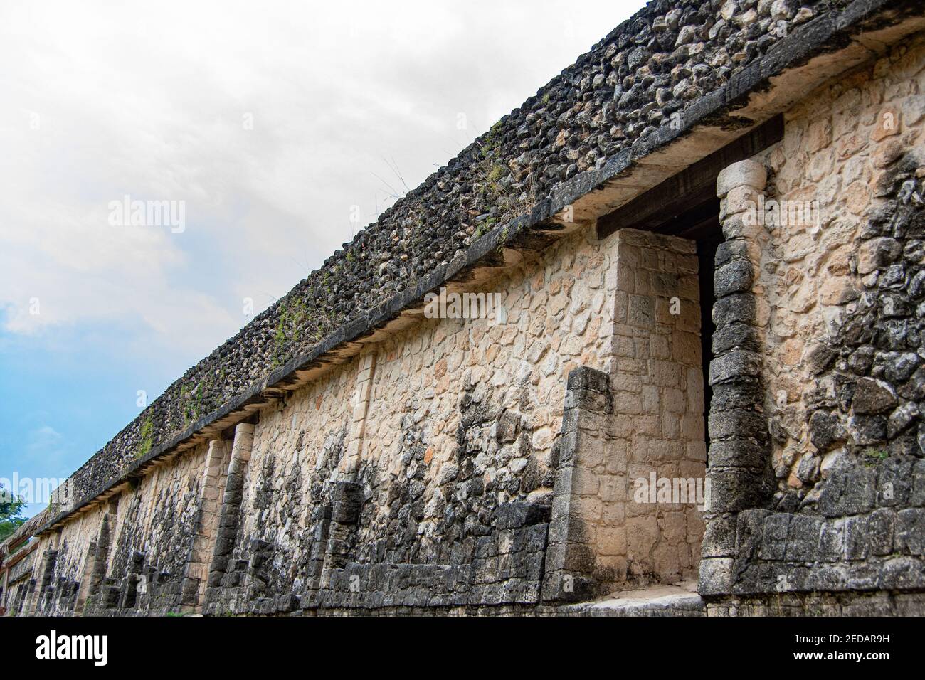 The Acropolis at the Mayan ruins of Ekʼ Balam in Temozón, Yucatán, Mexico Stock Photo