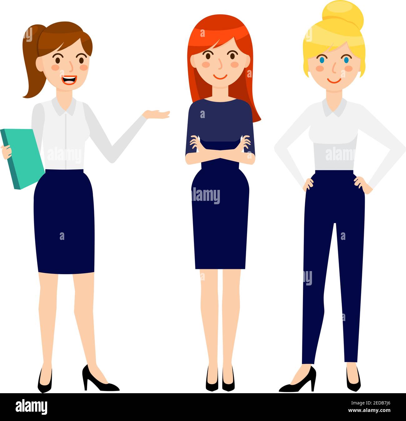 Set of three different smiling business woman Stock Vector Image & Art ...