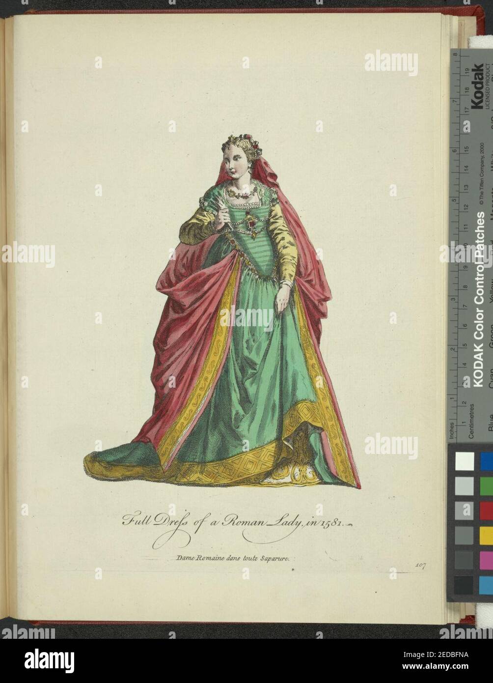 Full dress of a Roman lady in 1581. Dame Romaine dans toute saparure