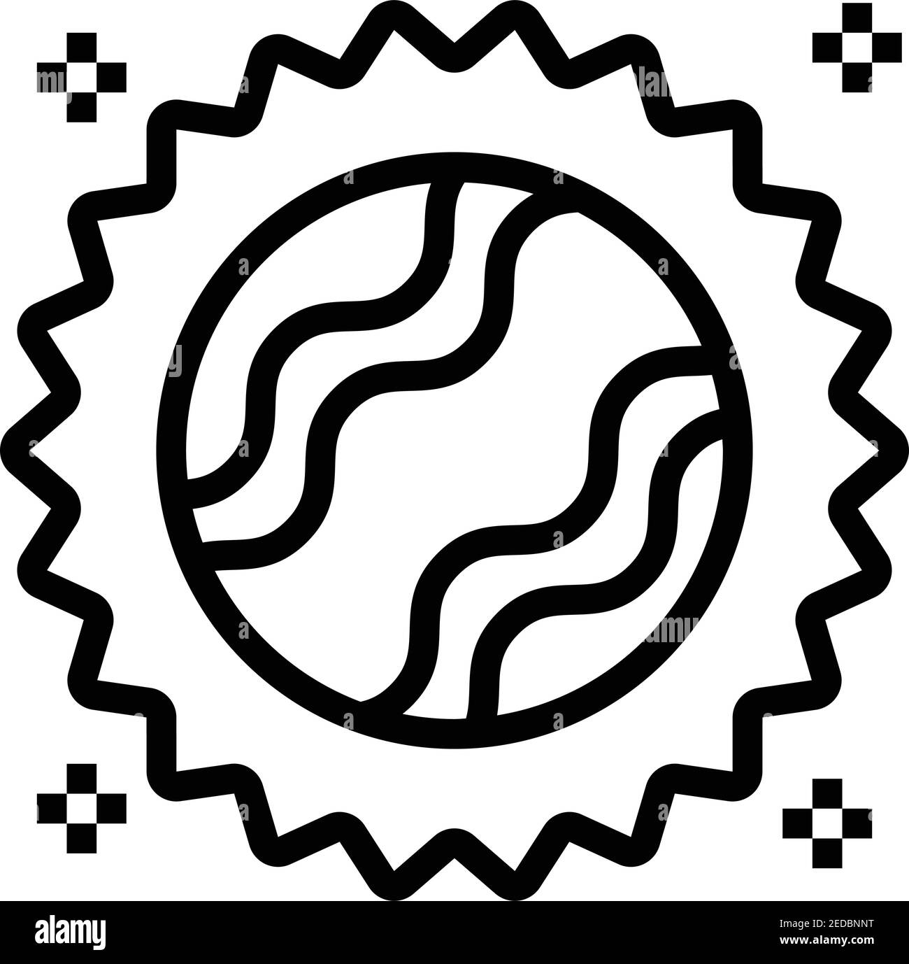 sun-hot-huge-distend-pervade Stock Vector