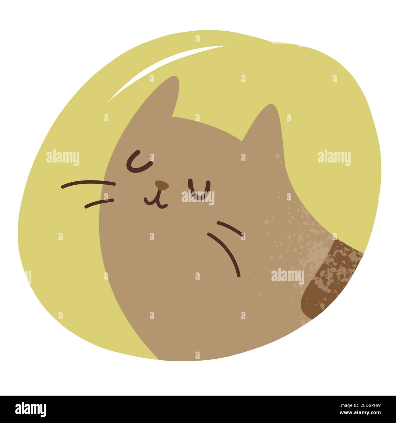 Tabby cat avatar, cute farm animal hand drawn illustration, isolated vector illustration Stock Vector