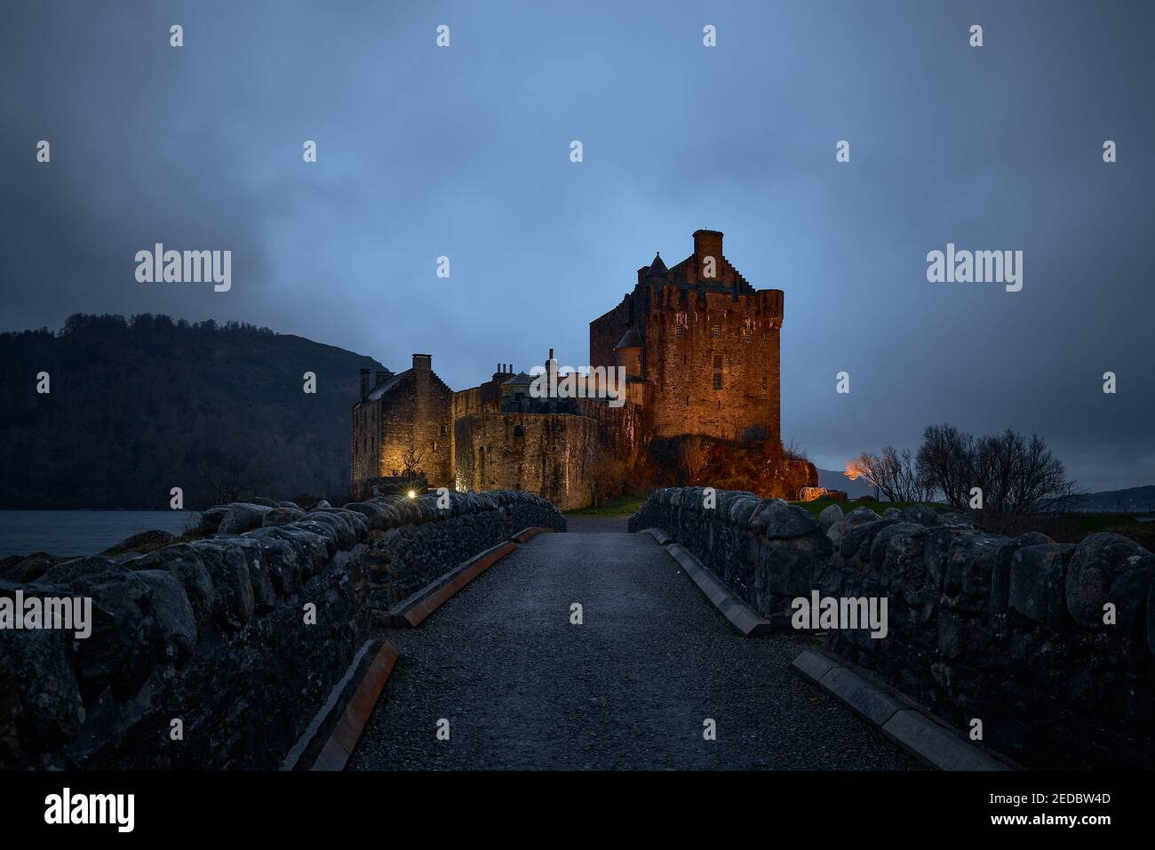 Historic castle and famous for its proximity to the Iska de Skye. Cold environment Stock Photo