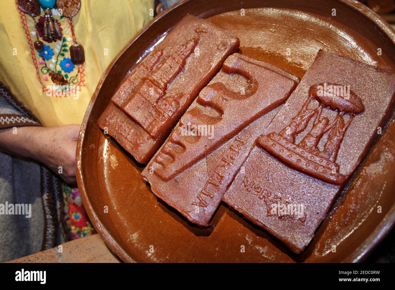 Fruit roll (called "ate" in Spanish) of landmarks of the city in the
