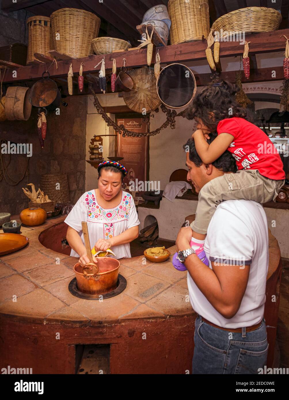 Demonstration of an artisan candy making process in the Candy Museum, or Museo de Dulces, in Morelia, Michoacan, Mexico. Stock Photo