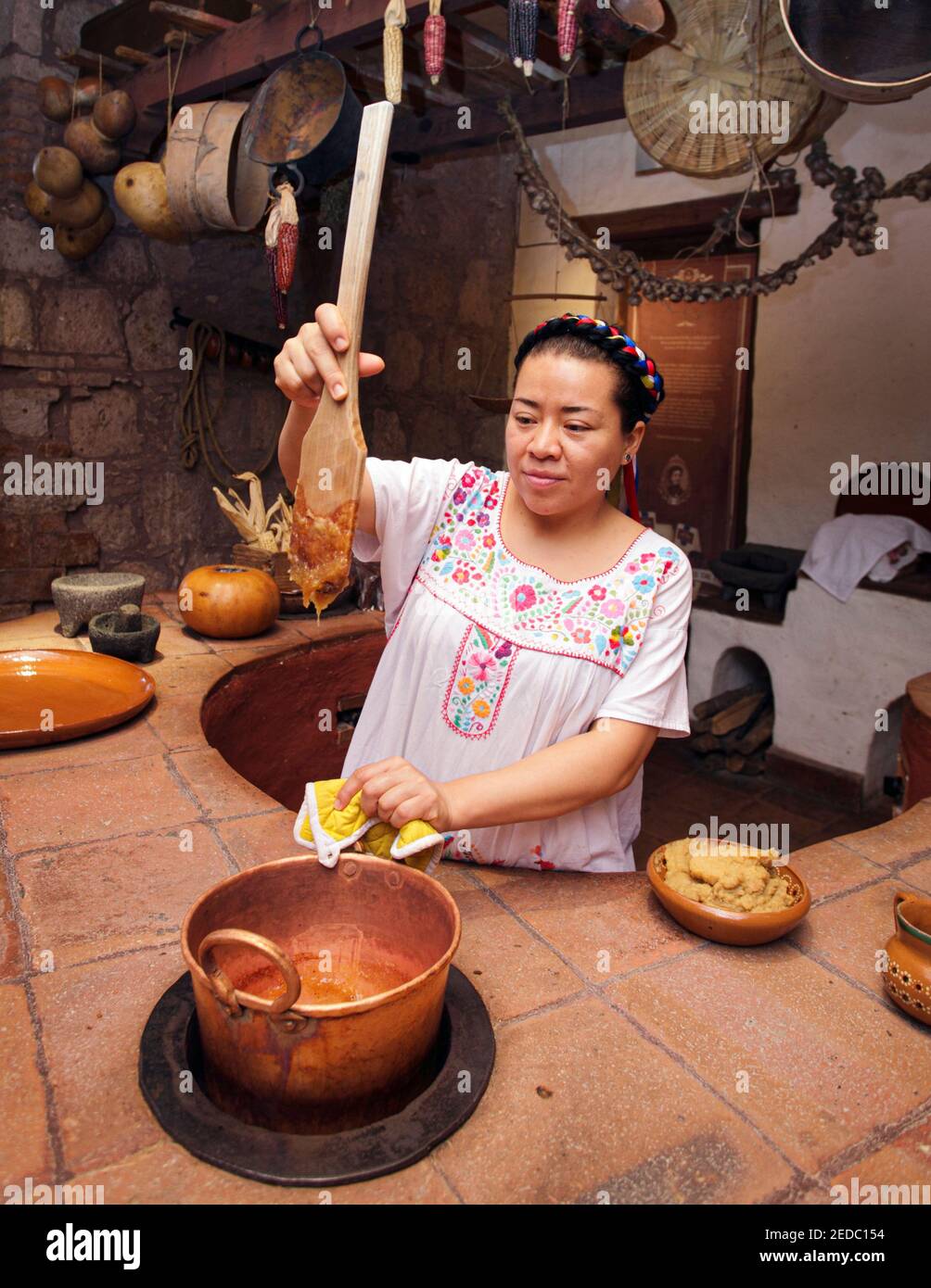 Demonstration of an artisan candy making process in the Candy Museum, or Museo de Dulces, in Morelia, Michoacan, Mexico. Stock Photo