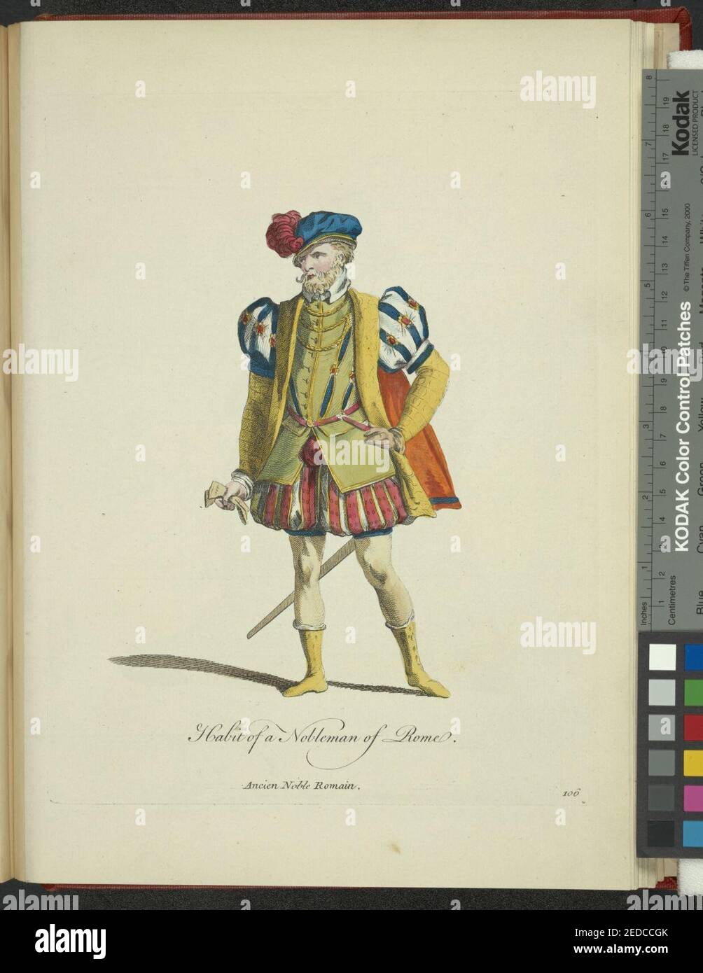 Habit of a nobleman of Rome Ancien noble Romain Originally published in 1577 in Habitus praecipuorum populorum tam virorum quam foeminarum fingulari arte depictiHabit of a nobleman of Rome. Ancien nob...