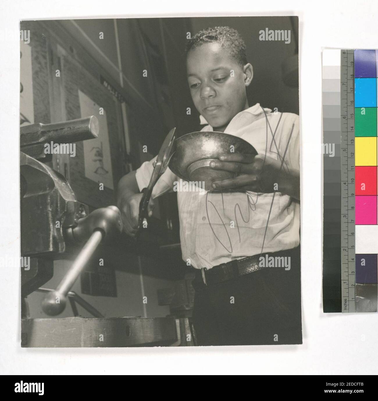 Harlem Community Art Center- student in metal craft class, 290 Lenox ...