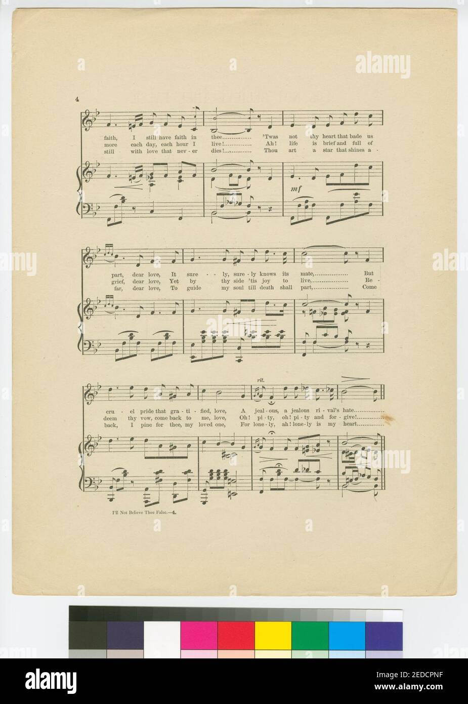 I'll not belive thee false Stock Photo