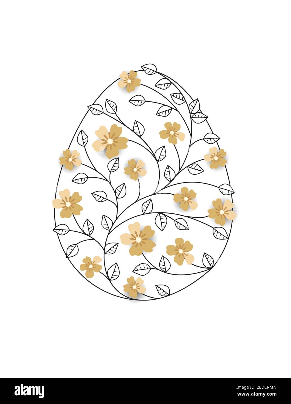 Vector Easter eggsVector illustration Easter eggs, decorations flowers and leaves Stock Vector