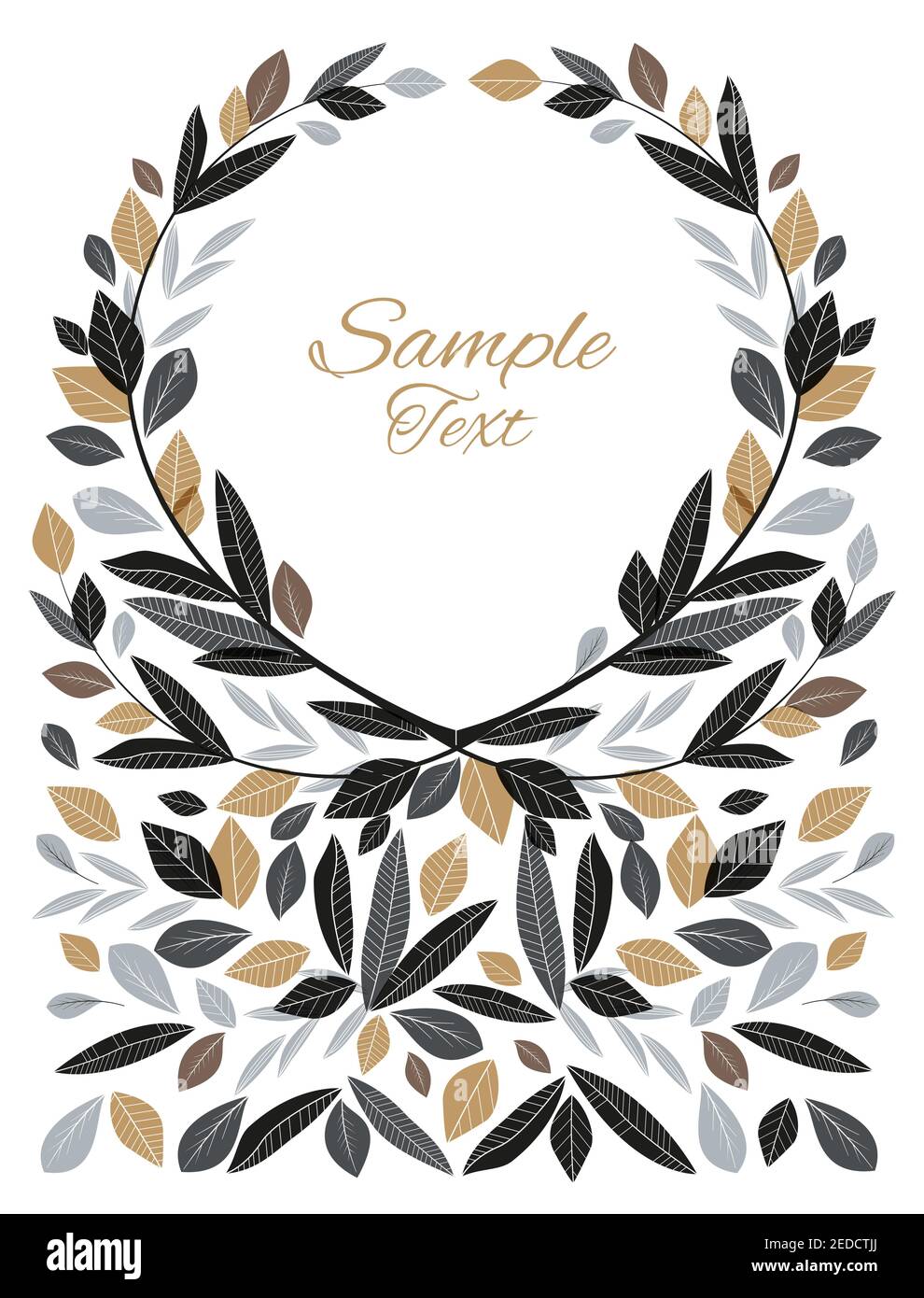 Vector Illustration Of Decoration Leaves Decorative Frame Natural Background Invitation Card Vector Illustration Of Decoration Leaves Decorative Frame Natural Background Invitation Card