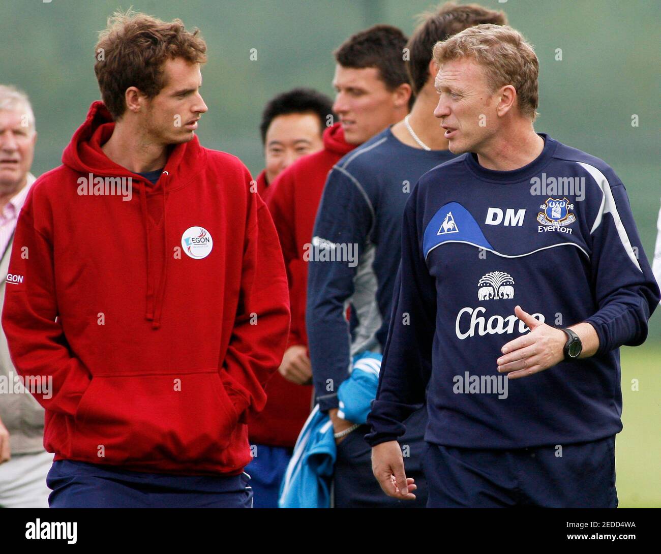Tennis / Football - Andy Murray visits the Everton FC Training Ground prior  to the GB Davis Cup tie at the Liverpool Echo Arena - Everton Training  Ground, Finch Farm - 09/10 -
