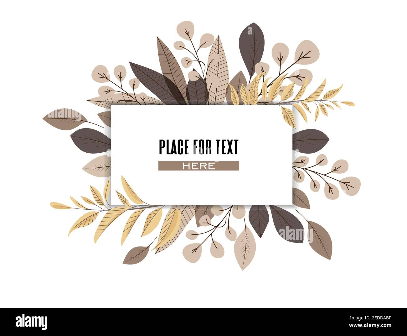 Vector Illustration Of Decoration Leaves Natural Background Invitation Card Template With Vector Illustration Of Decoration Leaves Natural Background Invitation Card Template With