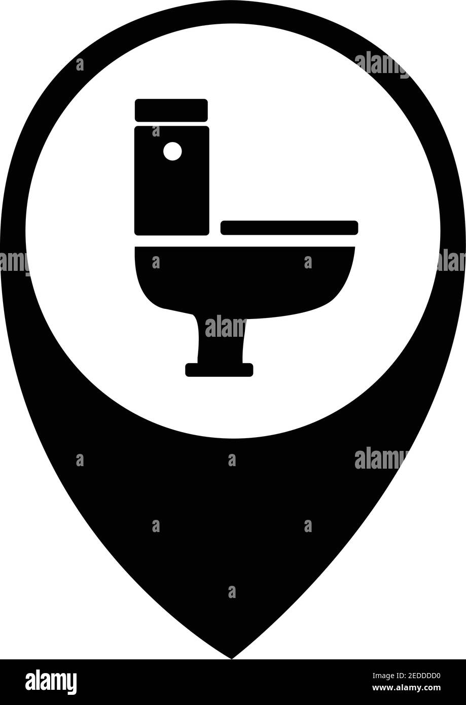 Toilet sign icon pinpoint where is bathroom washroom restroom map element special locations icon with pointed Stock Vector