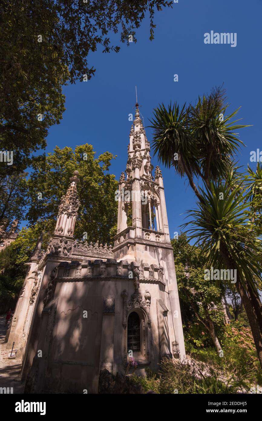 Quinta da Regaleira, located in the magical town of Sintra, less than 1 hour from the Portuguese capital of Lisbon. Stock Photo